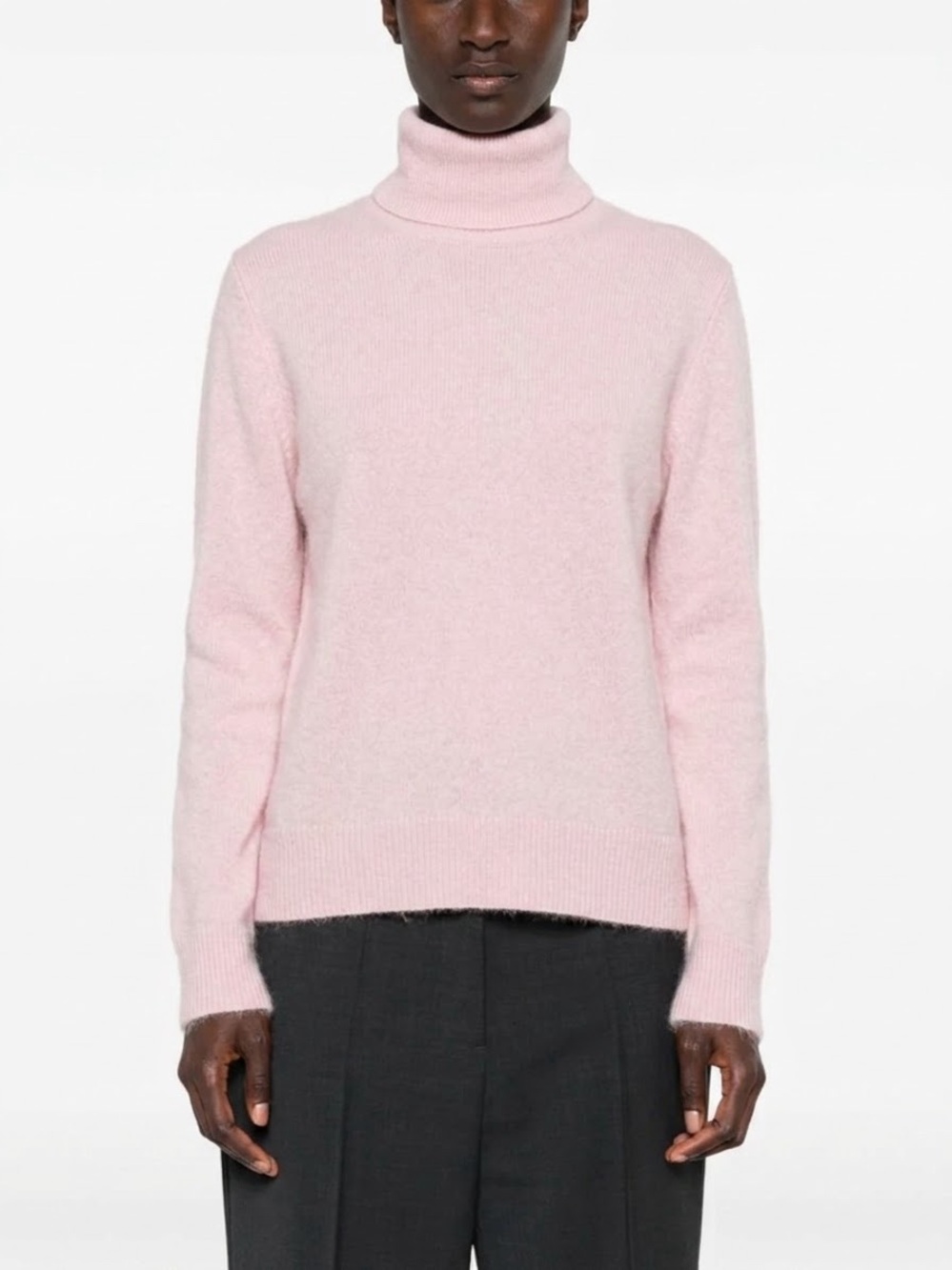 LORD & TAYLOR Women's Cashmere Fitted Turtleneck Long Sleeve Sweater - Pink, XL